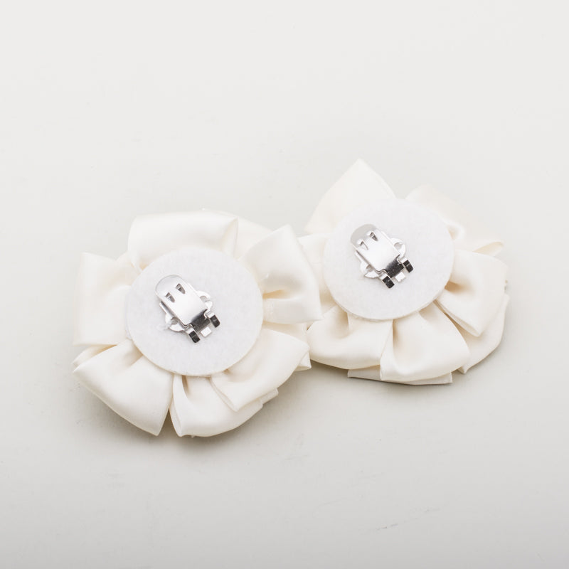 Small Satin Rose Shoe Clips