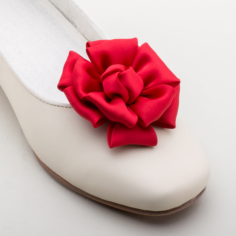 Small Satin Rose Shoe Clips