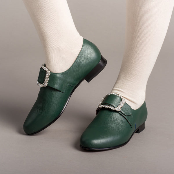 Schuyler 18th Century Shoes (Green) 5