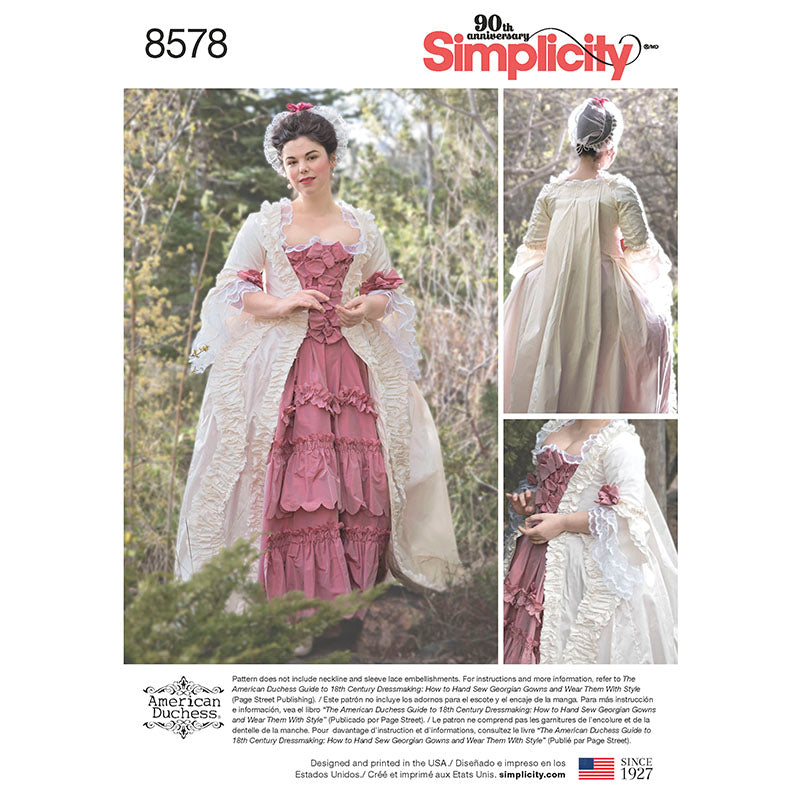Simplicity 8578 18th c. Robe a la Francaise Sewing Pattern – American  Duchess
