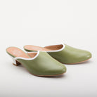 Sophie 18th Century Leather Mules (Green)(1760-1790)