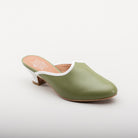 Sophie 18th Century Leather Mules (Green)(1760-1790)