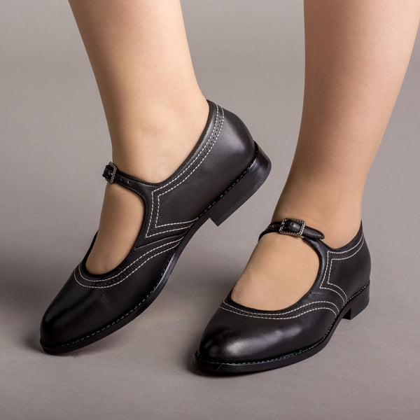 Womens black flat mary jane shoes cheap